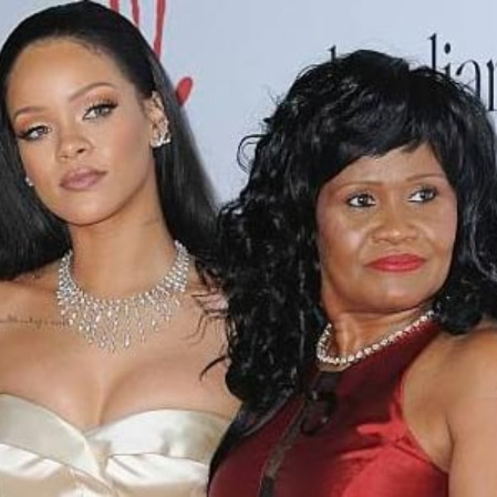 Rihanna and her mother Monica Braithwaite in a red carpet photoshoot.